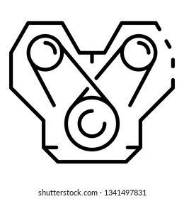 Power car motor icon. Outline power car motor vector icon for web design isolated on white background