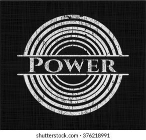 Power chalk emblem, retro style, chalk or chalkboard texture