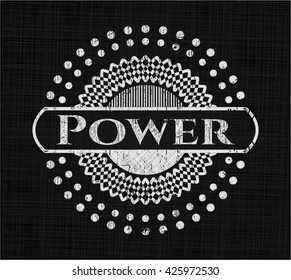 Power chalk emblem written on a blackboard