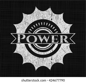Power chalkboard emblem on black board