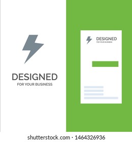 Power, Charge, Electric Grey Logo Design and Business Card Template. Vector Icon Template background