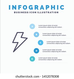 Power, Charge, Electric Line icon with 5 steps presentation infographics Background