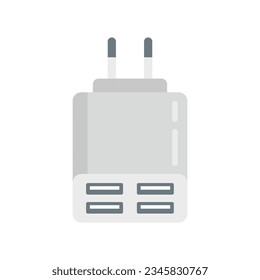 Power charger icon flat vector. Battery charge. Cell mobile isolated