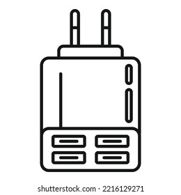 Power charger icon outline vector. Battery charge. Cell mobile
