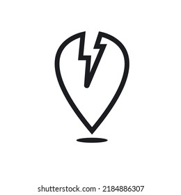 power charger location point icon vector concept design template