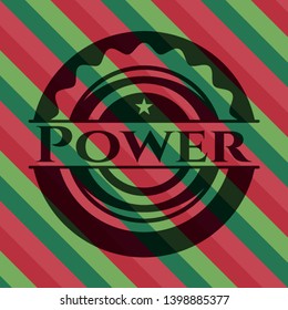 Power christmas style badge. Vector Illustration. Detailed.