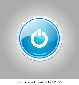 Power Circular Vector Blue Web Icon Button
