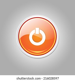 Power Circular Vector Orange Web Icon Button