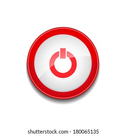 Power Circular Vector Red Web Icon Button