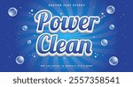 Power Clean editable text effect Template Suitable for Washing Style