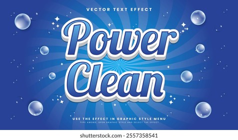 Power Clean editable text effect Template Suitable for Washing Style