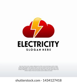 Power Cloud Electricity logo concept, Storm Cloud logo designs concept vector, Electricity logo symbol
