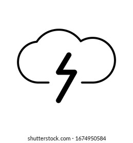 Icono de nube de energía con vector de estilo de esquema para su diseño web, logotipo, UI. ilustración