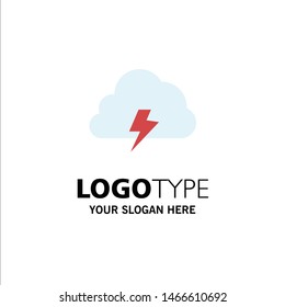 Power, Cloud, Nature, Spring, Sun Business Logo Template. Flat Color. Vector Icon Template background