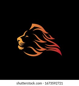 power in color head lion vector logo 