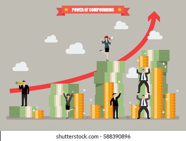 Power of compounding. Vector illustration