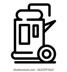 Symbol für Energieverdichter. Kontur-Kompressor, Vektorsymbol für Webdesign, einzeln auf weißem Hintergrund