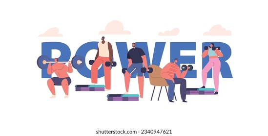 Power Concept with Fitness Enthusiasts Engage In Strength Training Using Dumbbells And Barbells To Build Muscle