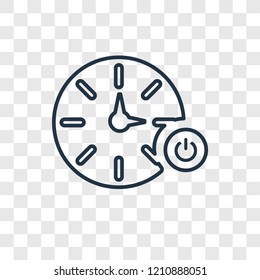 Power concept vector linear icon isolated on transparent background, Power concept transparency concept in outline style