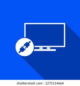 Power connection icon with shadow , sign design