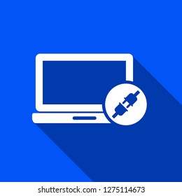 Power connection icon with shadow , sign design