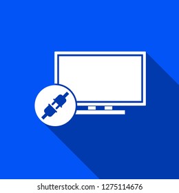 Power connection icon with shadow , sign design