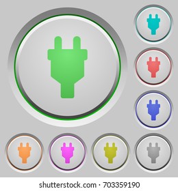 Power connector color icons on sunk push buttons