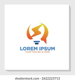power consult logo vector, bulb and communication logo design