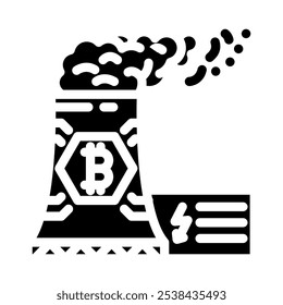 power consumption cryptocurrency mining glyph icon vector. power consumption cryptocurrency mining sign. isolated symbol illustration