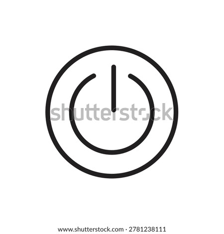 Power Control Outline Symbol.Energy Button Line Icon.Electronic Power Switch Icon..eps
