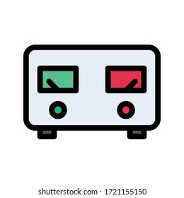 power control vector flat color icon 