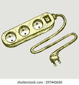 Power cord. Electrical equipment. Vector Image