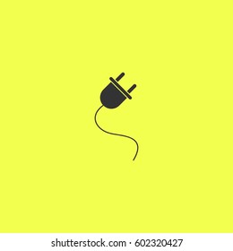 Power cord icon flat. 