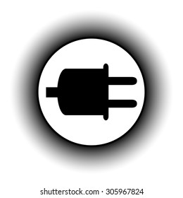 Power cord sign button on white background. Vector illustration.