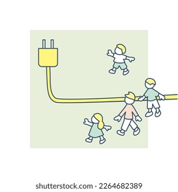 Power Cords and People.
People Supported by Technology