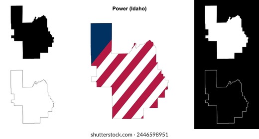 Power County (Idaho) outline map set