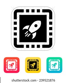 Power CPU icon. Vector illustration. Vector illustration.