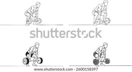 Power Deadlift Technique Illustration Set