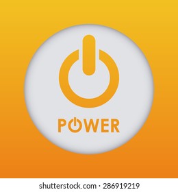 Power design over orange background, vector illustration.