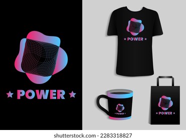 Power design. typography t-shirt mug, tote bag, merchandise print design. Vector vintage illustration.