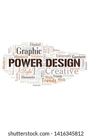 Power Design word cloud. Wordcloud made with text only.