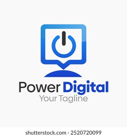 Power Digital Logo Design Template. Good for Business, Agency, Community and Organization