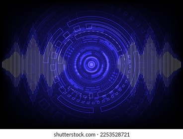 Macht der digitalen Klangwellentechnik mit Hud. Sonarsignal-Stimmausgleichgerät. Abstrakter Hintergrund-Audio-Editor-Programm-Grafik