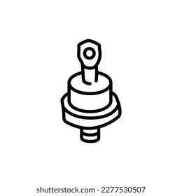 Power diode black line icon. Pictogram for web page, mobile app, promo.