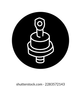 Power diode black line icon. Pictogram for web page, mobile app, promo.