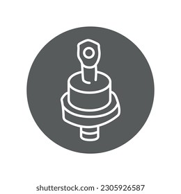 Power diode black line icon. Pictogram for web page, mobile app, promo.