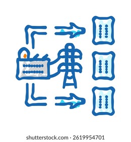 power distribution electric grid doodle icon sketch vector. power distribution electric grid sign. isolated symbol illustration
