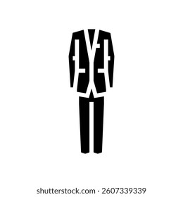 power dressing suit stylish clothes glyph icon vector. power dressing suit stylish clothes sign. isolated symbol illustration