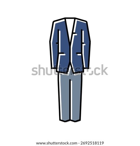 power dressing suit stylish clothes color icon vector. power dressing suit stylish clothes sign. isolated symbol illustration
