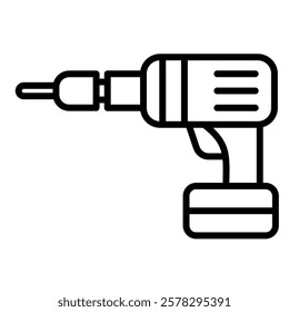 Power Drill icon line vector illustration